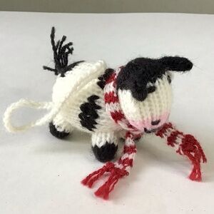 Melange Collection Knit Animal Cow Christmas Ornament Handmade Peru Alpaca Wool